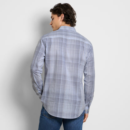 Wrinkle Free Long Sleeve Shirt Ombre Grid