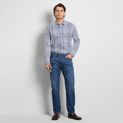 Wrinkle Free Long Sleeve Shirt Ombre Grid