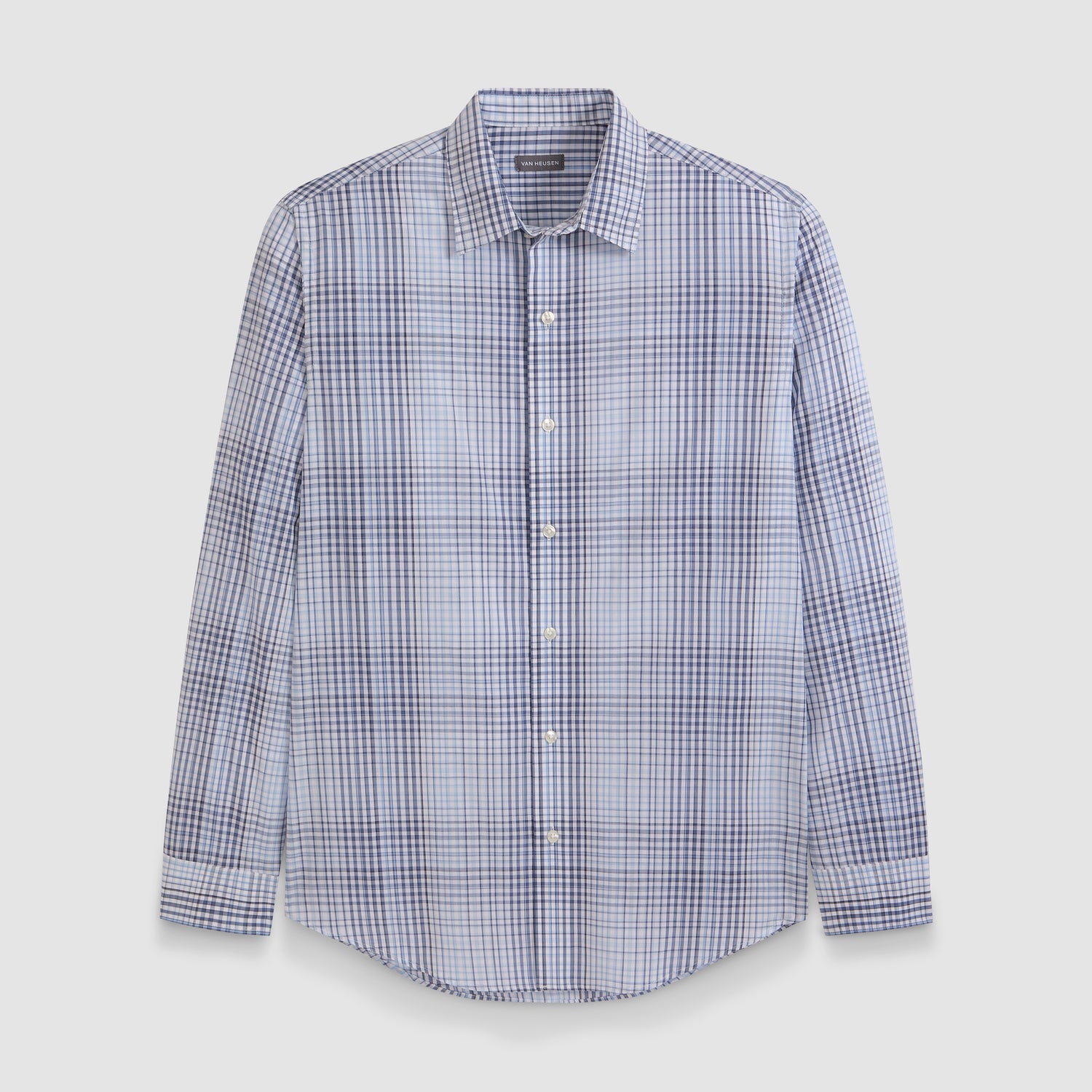 Wrinkle Free Long Sleeve Shirt Ombre Grid