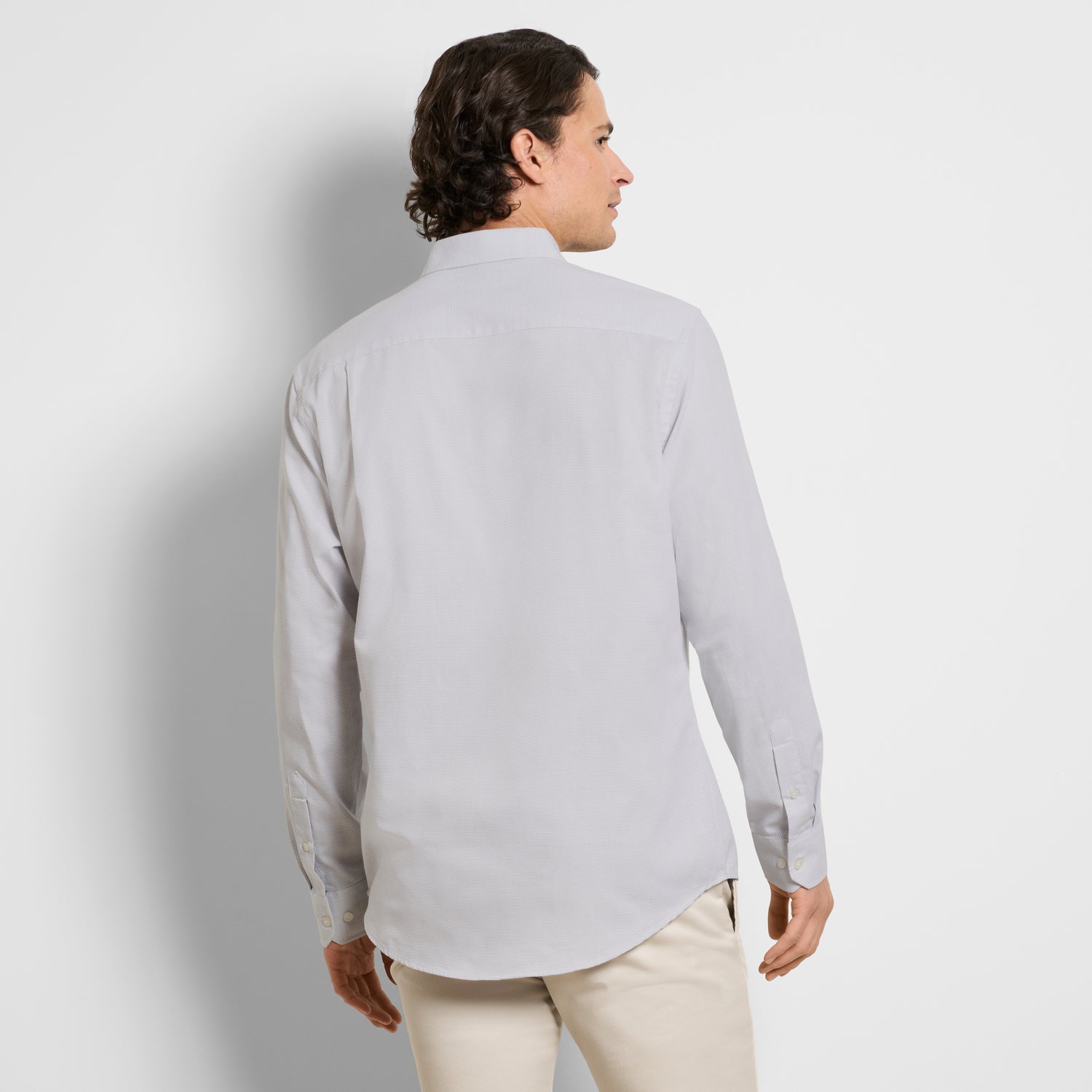Wrinkle Free Long Sleeve Shirt Texture Small / Brilliant White