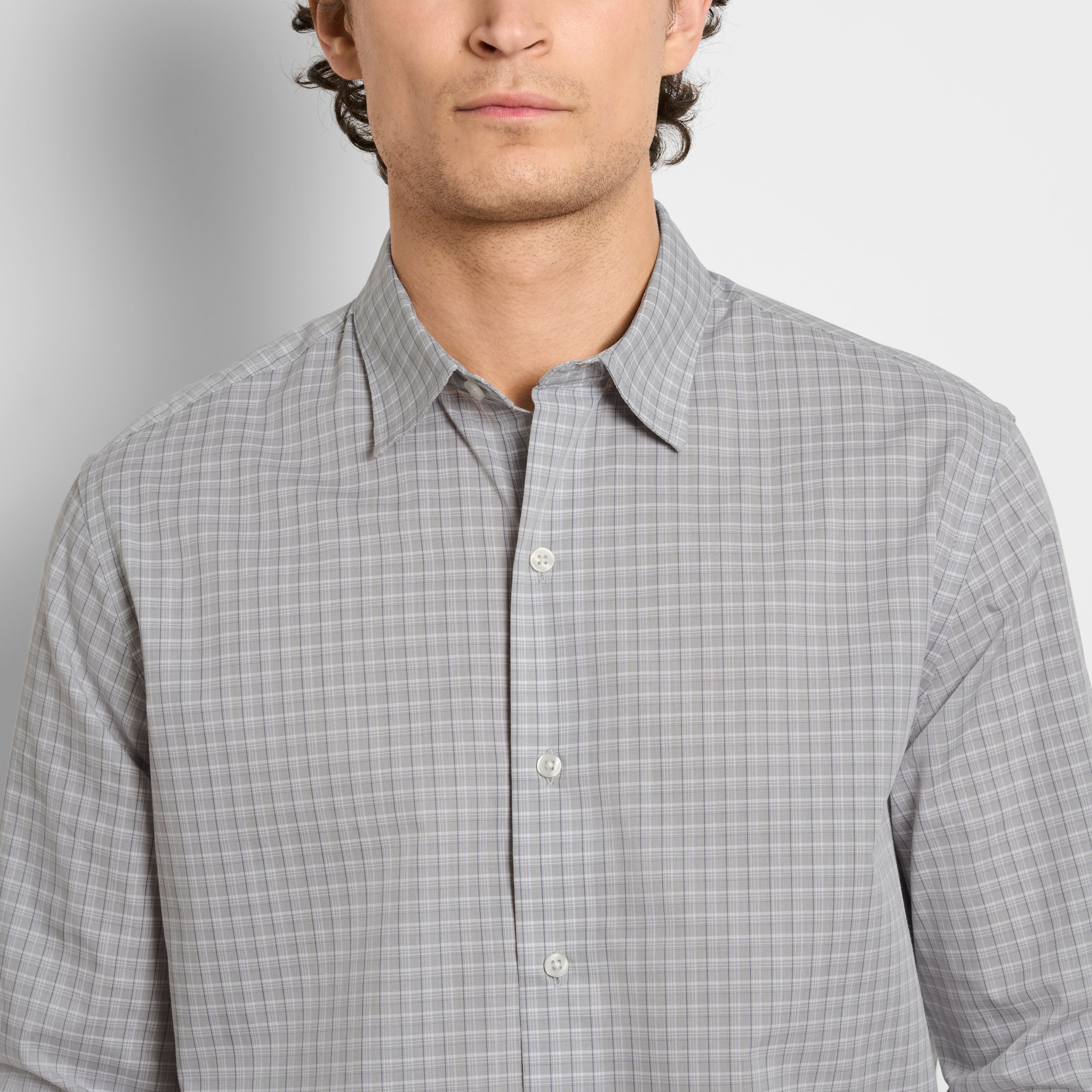 Wrinkle Free Long Sleeve Shirt Mini Plaid