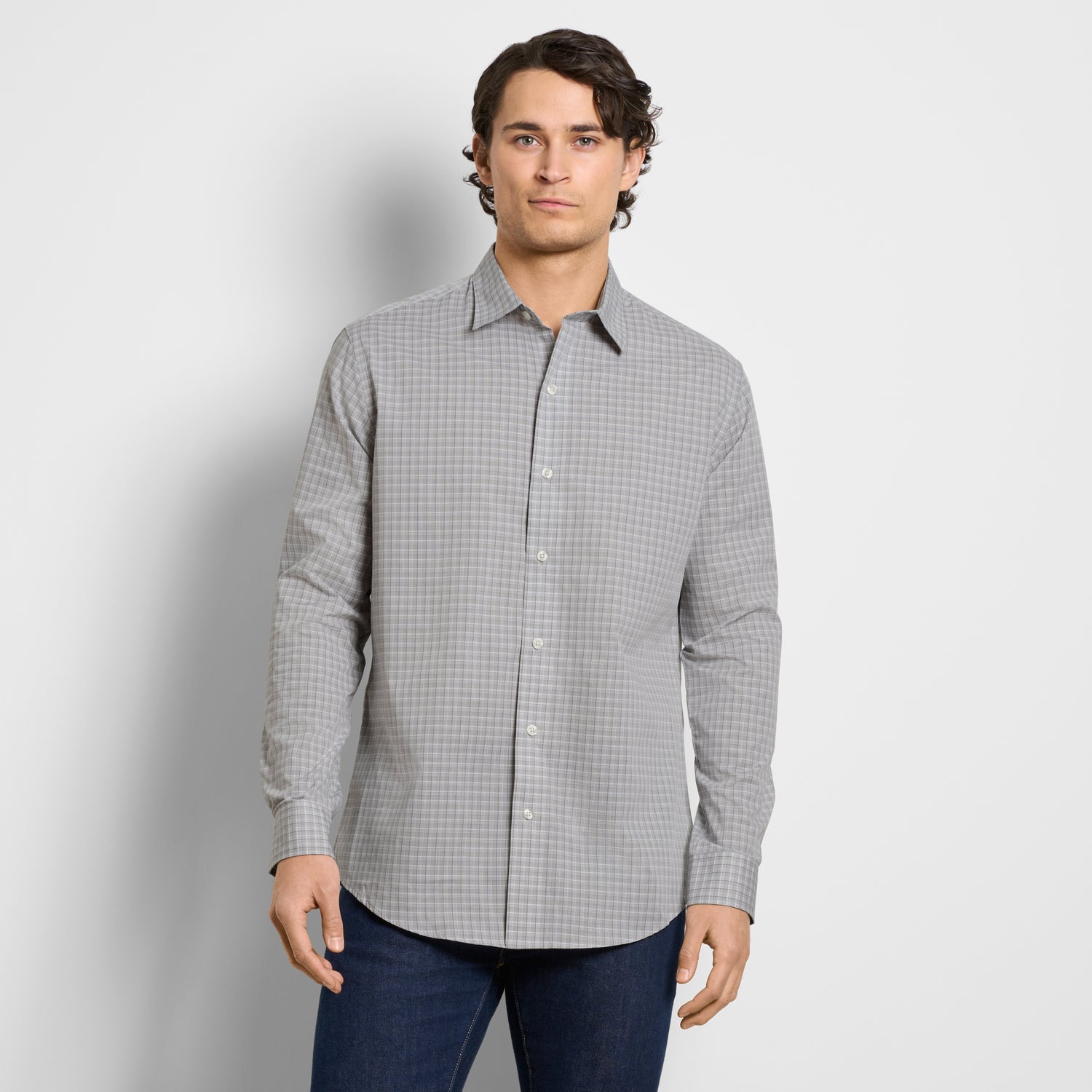 Wrinkle Free Long Sleeve Shirt Mini Plaid