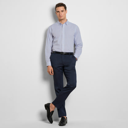 Wrinkle Free Long Sleeve Shirt End on End Plaid