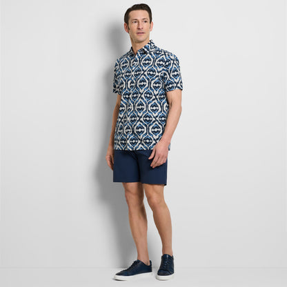 Ikat Print Texture Camp Shirt