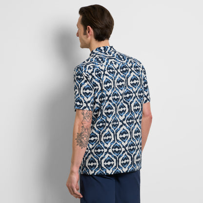Ikat Print Texture Camp Shirt