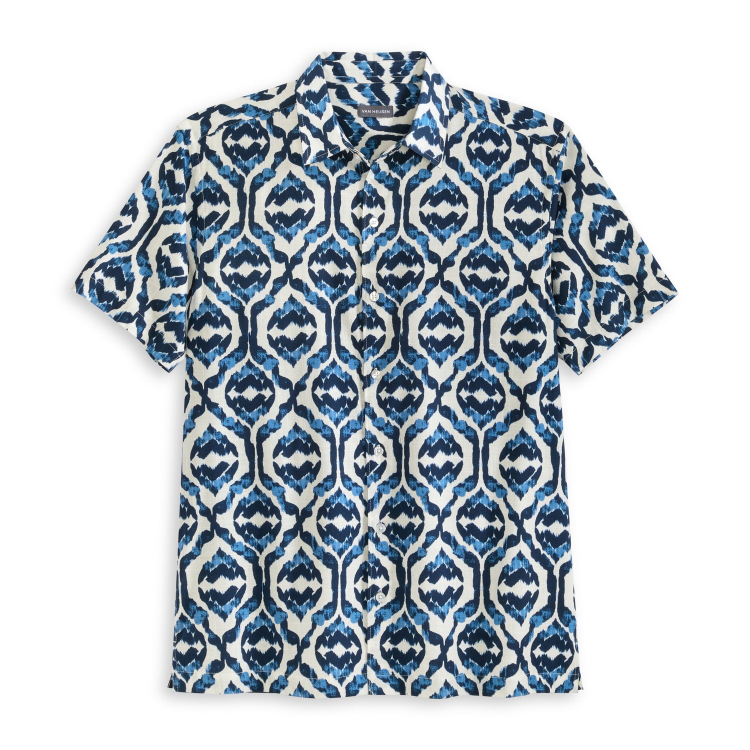 Ikat Print Texture Camp Shirt