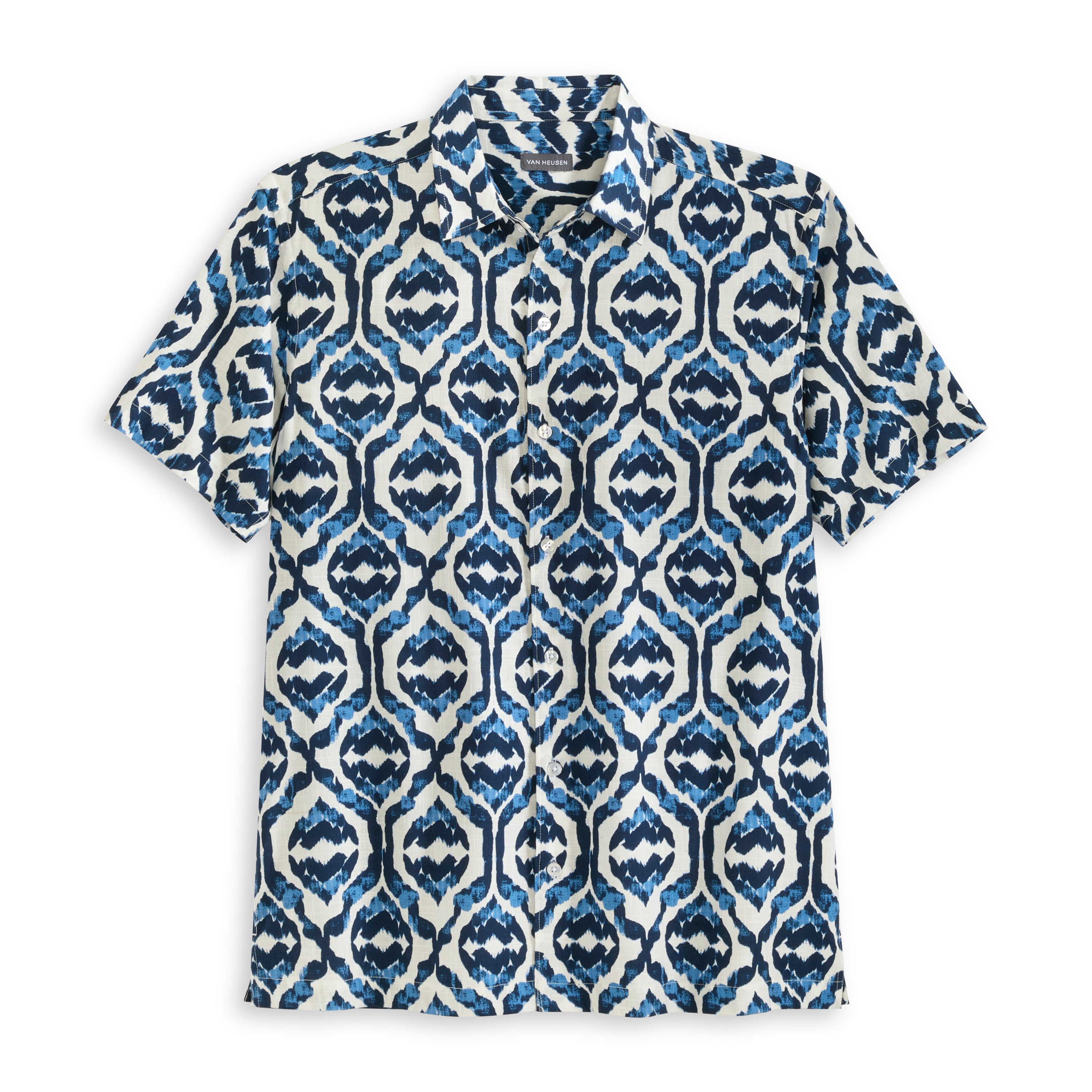 Ikat Print Texture Camp Shirt