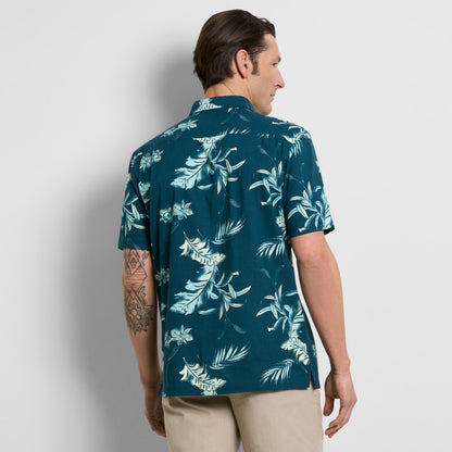 Orchid Print Texture Camp Shirt