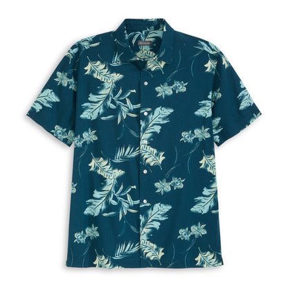 Orchid Print Texture Camp Shirt