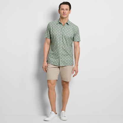 Geo Print Texture Camp Shirt