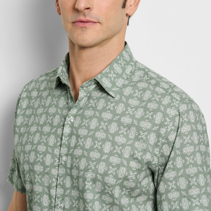 Geo Print Texture Camp Shirt