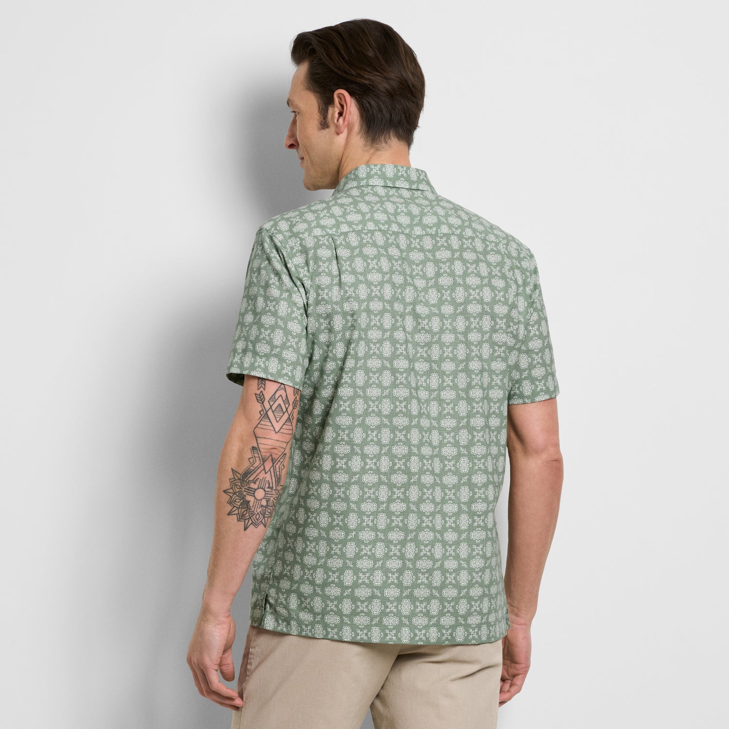 Geo Print Texture Camp Shirt
