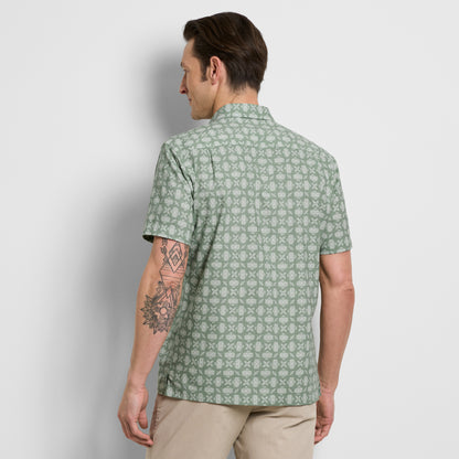 Geo Print Texture Camp Shirt