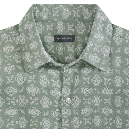 Geo Print Texture Camp Shirt