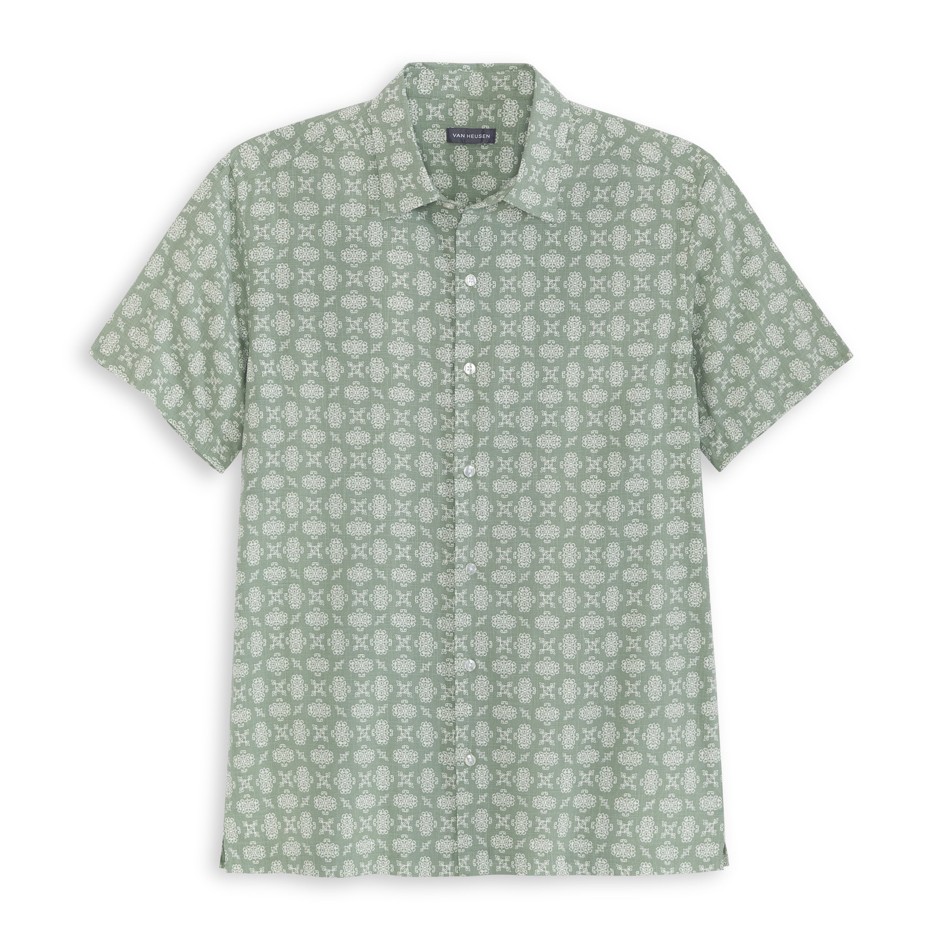 Geo Print Texture Camp Shirt