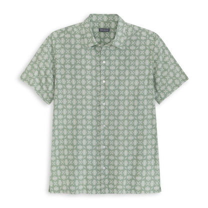 Geo Print Texture Camp Shirt