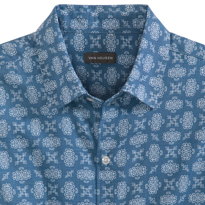 Geo Print Texture Camp Shirt