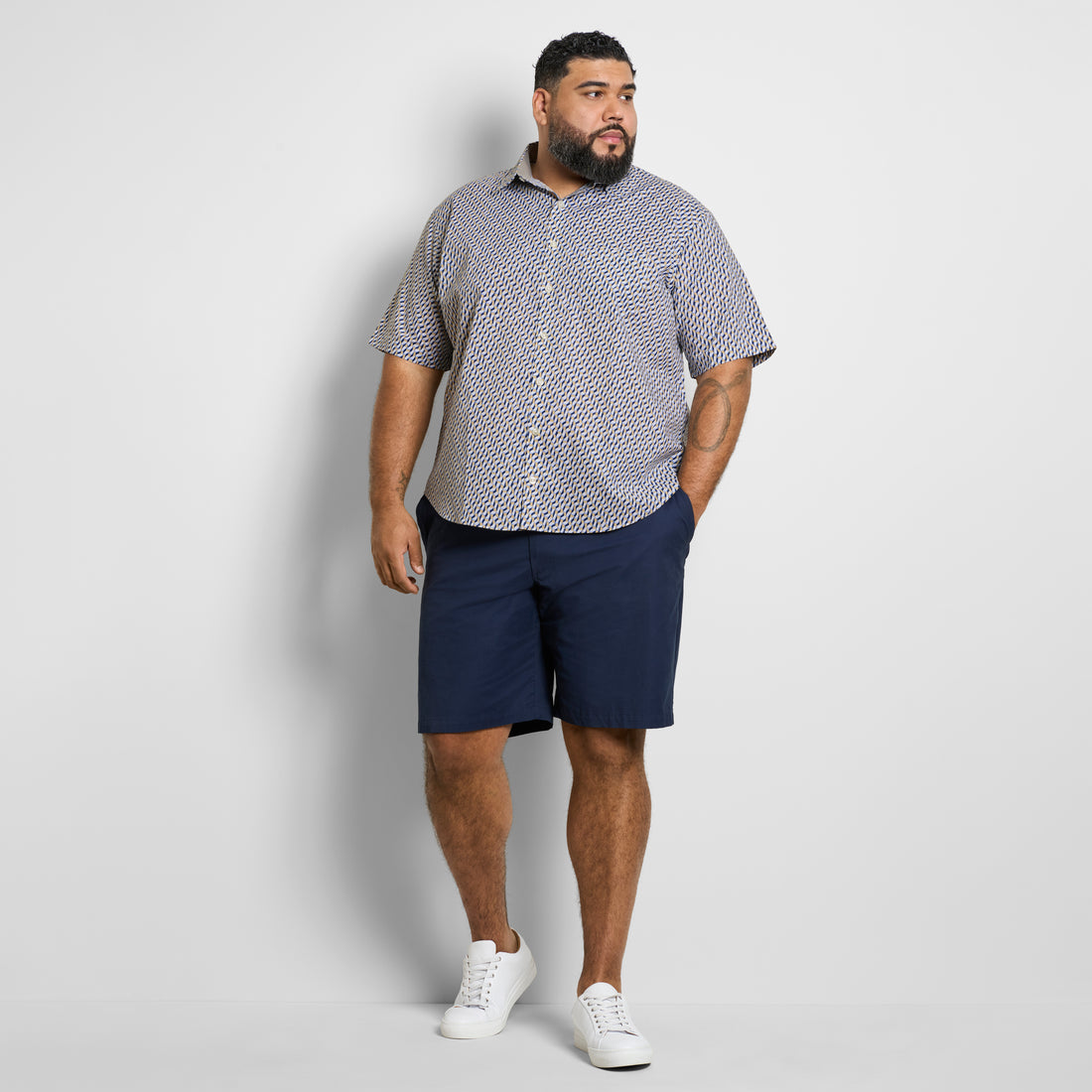 Big &amp; Tall Everyday Defense Stain Shield Printed Short Sleeve Shirt