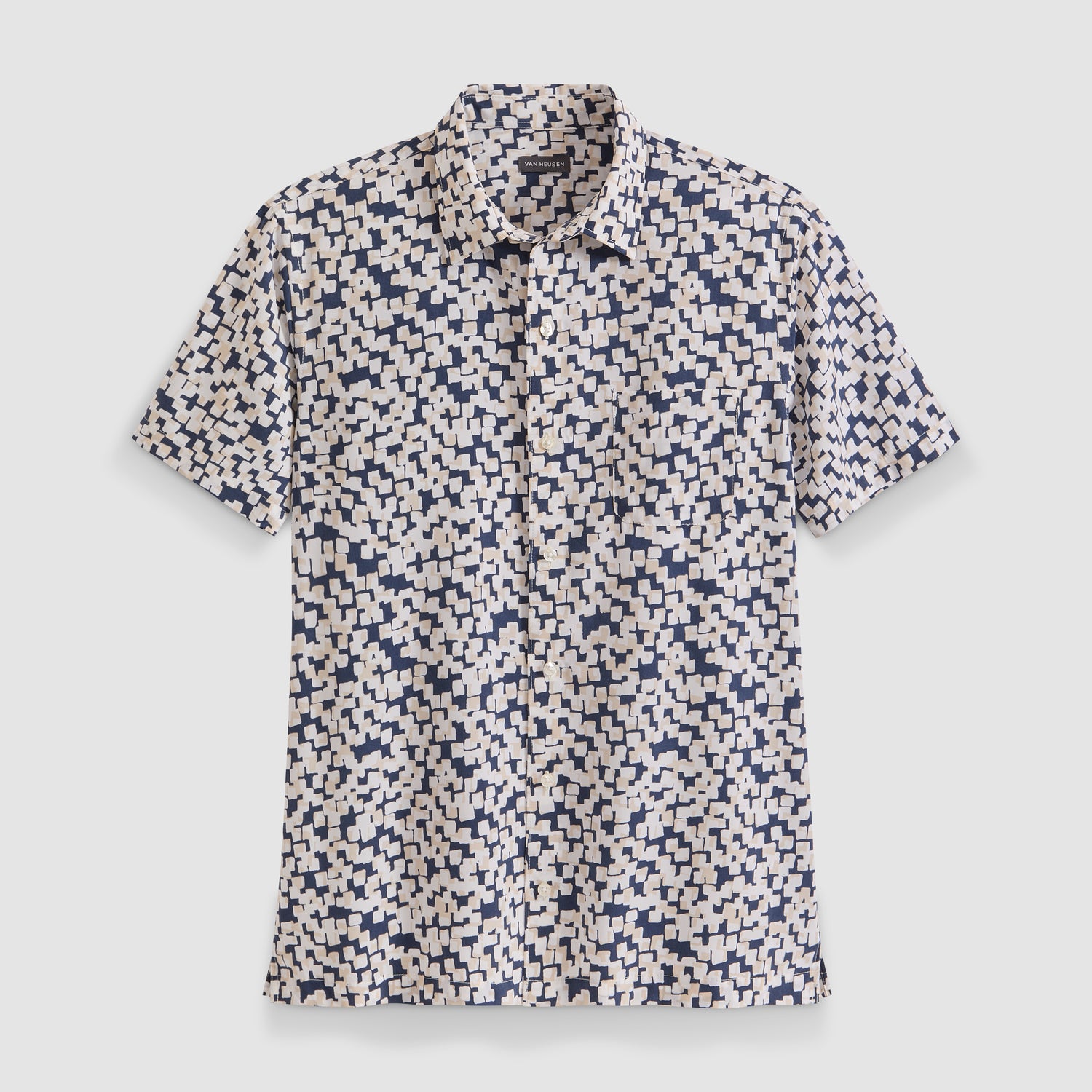 Big &amp; Tall Weekend Short Sleeve Camp Shadow Print Shirt