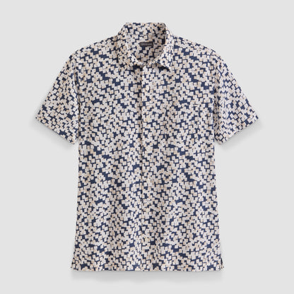 Big &amp; Tall Weekend Short Sleeve Camp Shadow Print Shirt