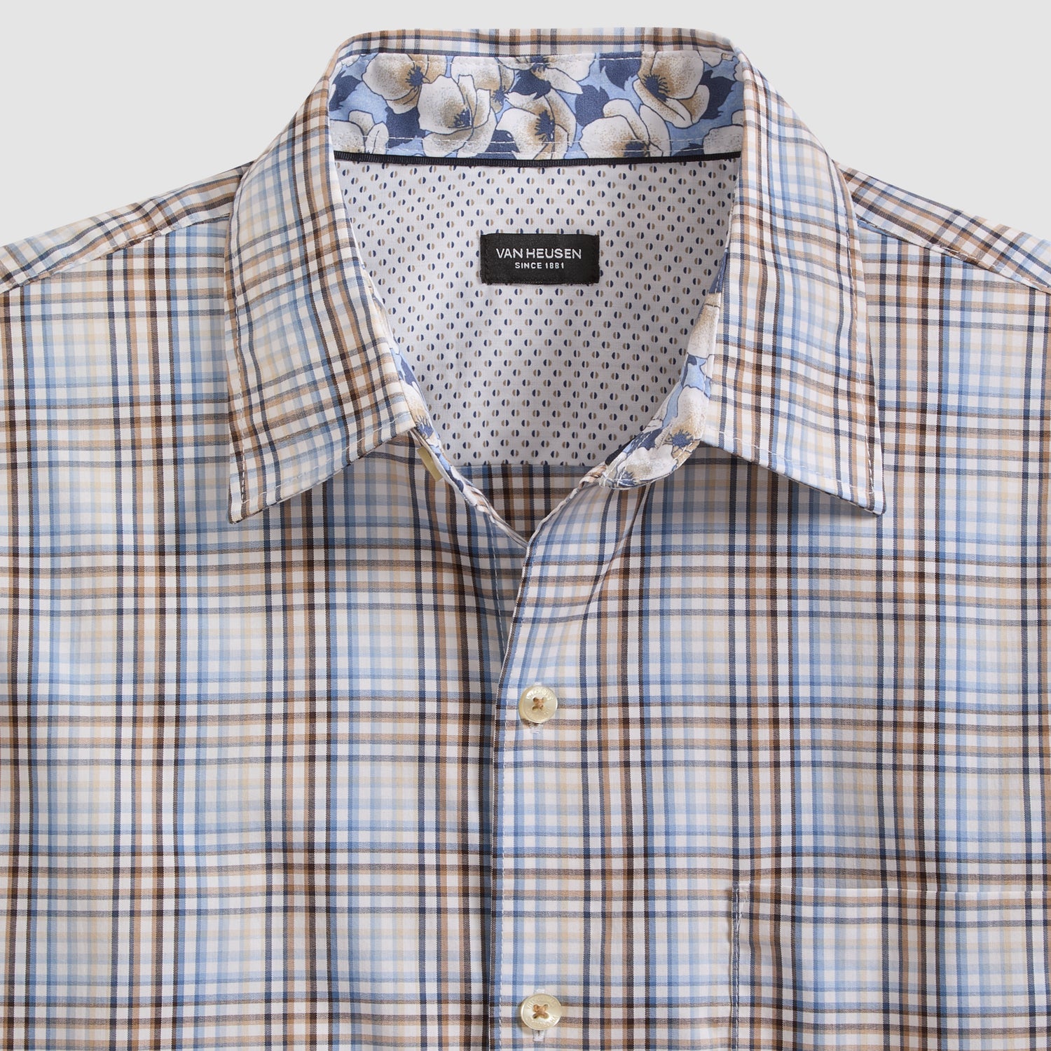 van heusen mens dress shirt Originals Pattern Short Sleeve Shirt Small / Brilliant White