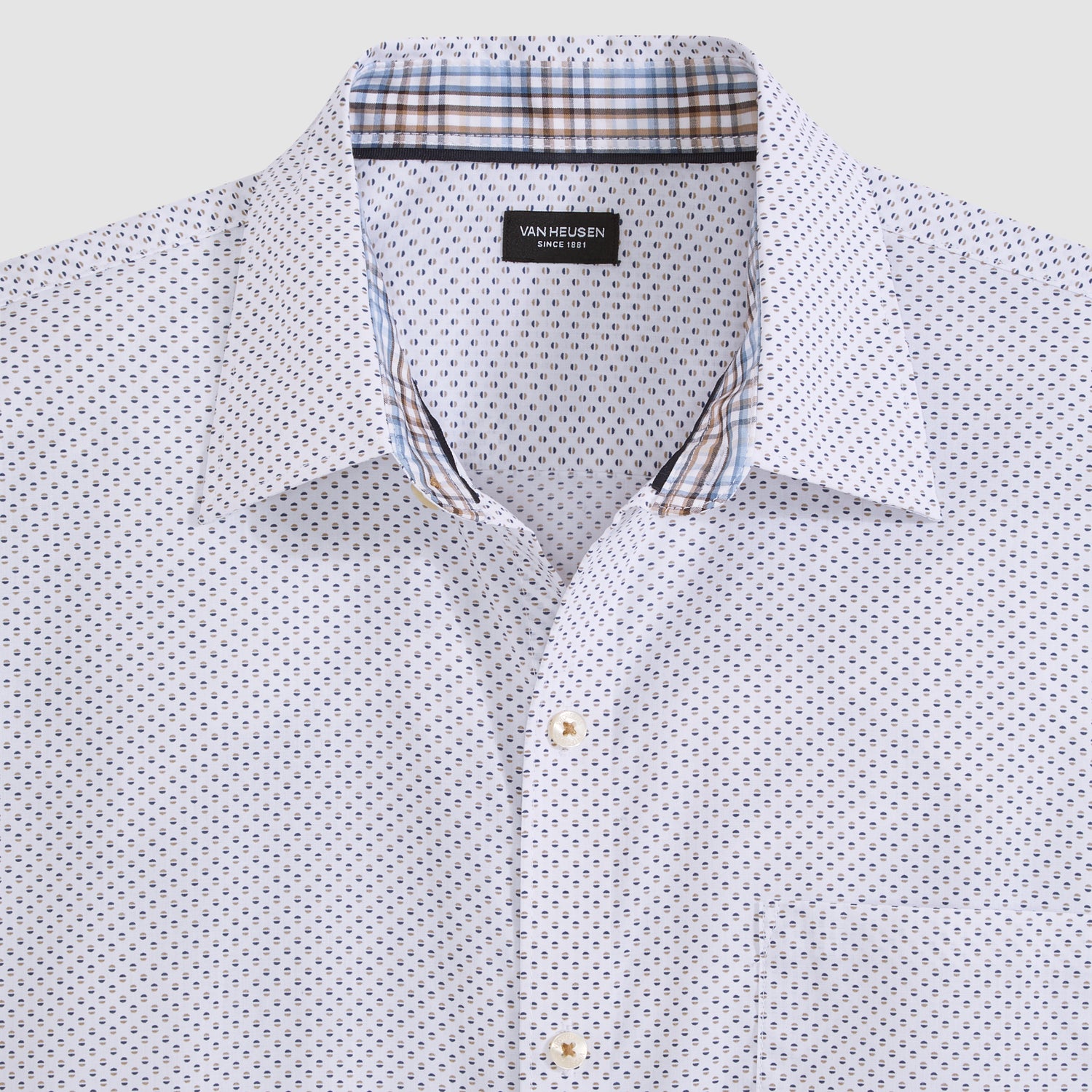 Van Heusen Men's Originals Printed Short Sleeve Shirt, White, Medium, Cotton Van Heusen Men's Originals Printed Short Sleeve Shirt, White, Medium, Cotton