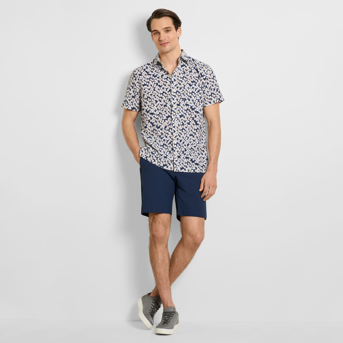 Weekend Short Sleeve Camp Shadow Print Shirt