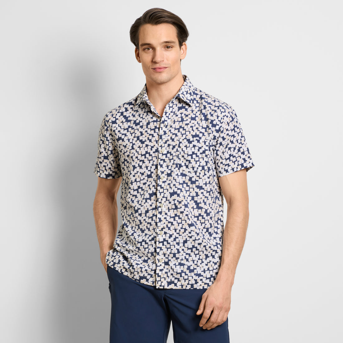 Weekend Short Sleeve Camp Shadow Print Shirt