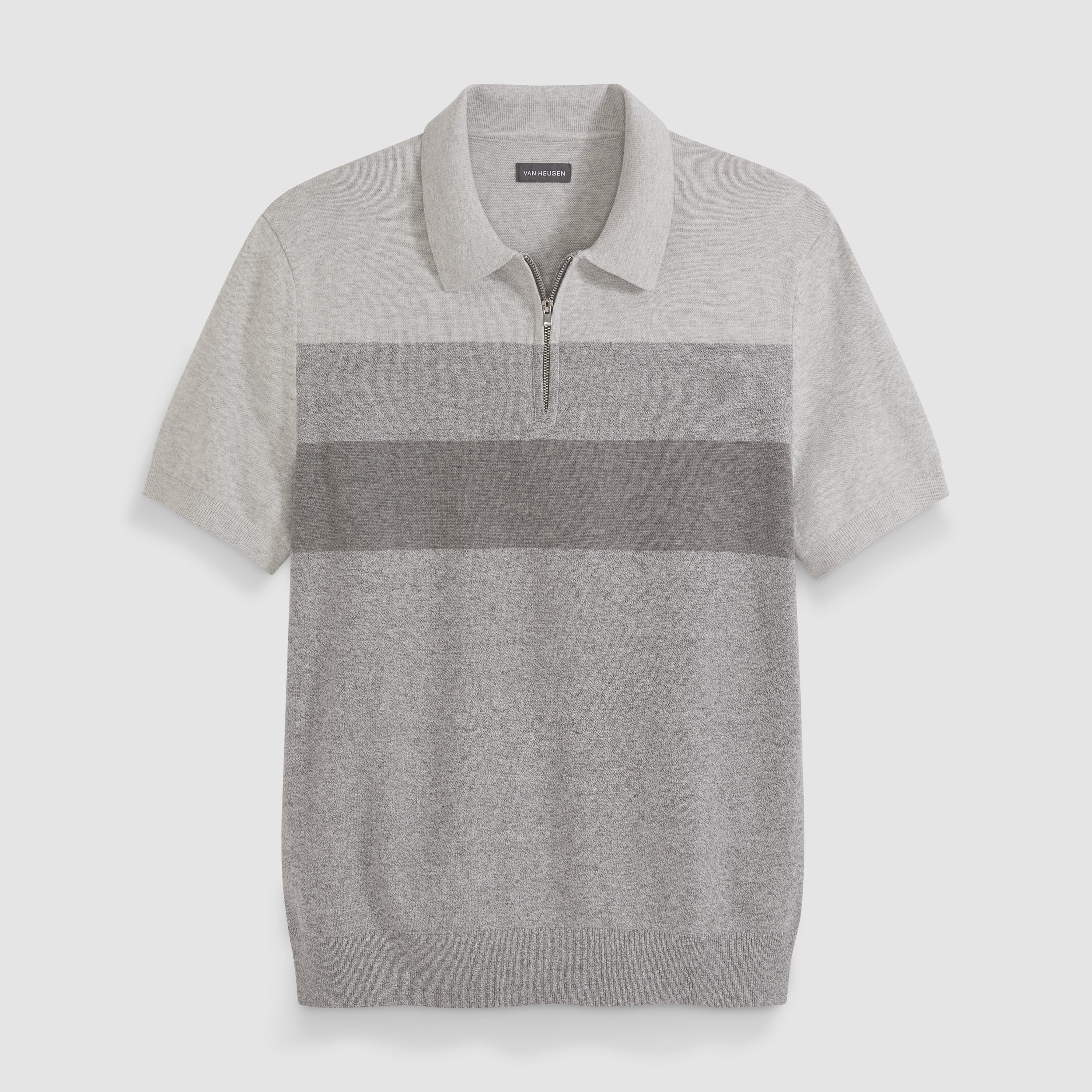 Temp Control Short Sleeve Sweater Zip Polo – Van Heusen