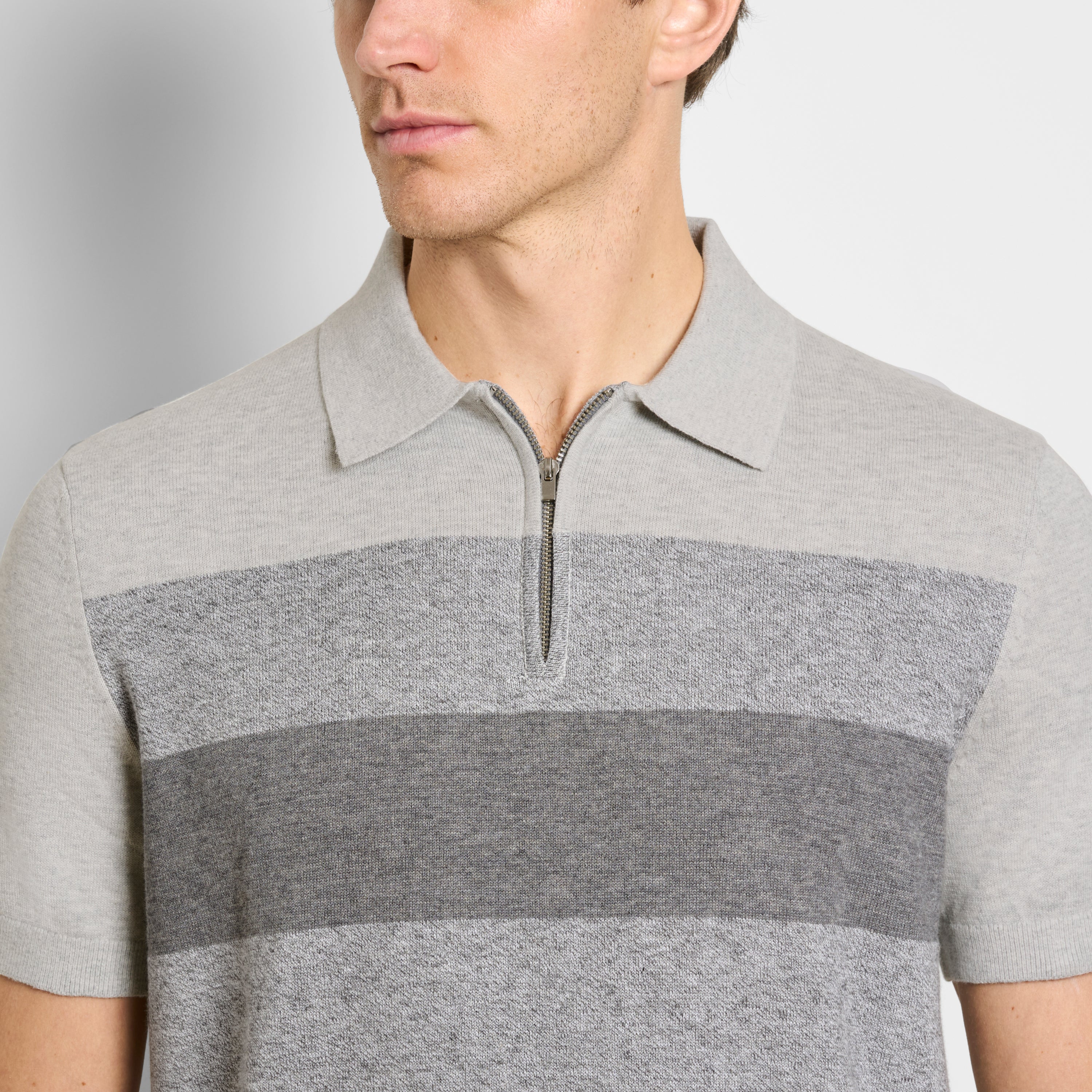 Temp Control Short Sleeve Sweater Zip Polo – Van Heusen