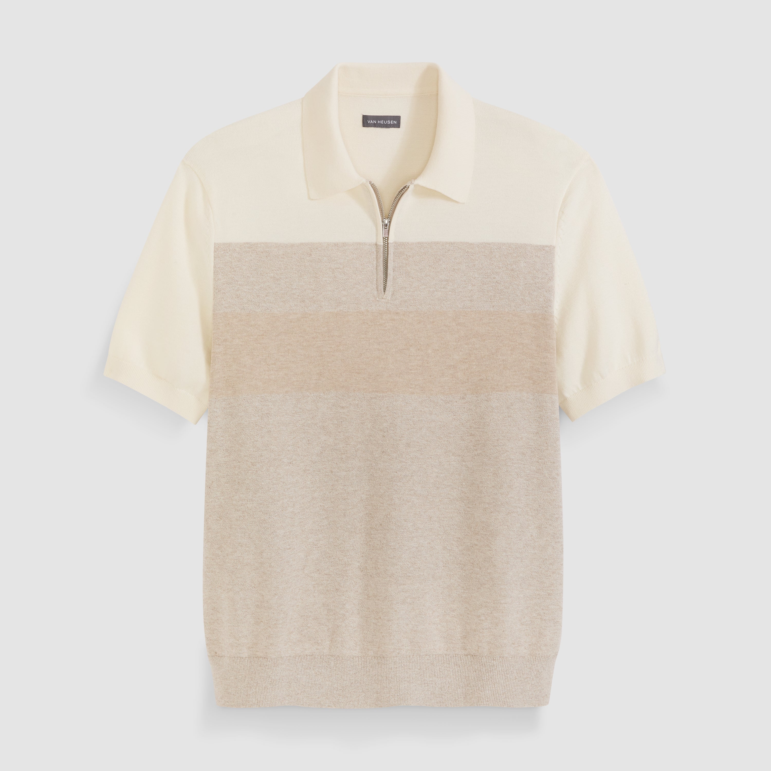 Temp Control Short Sleeve Sweater Zip Polo – Van Heusen
