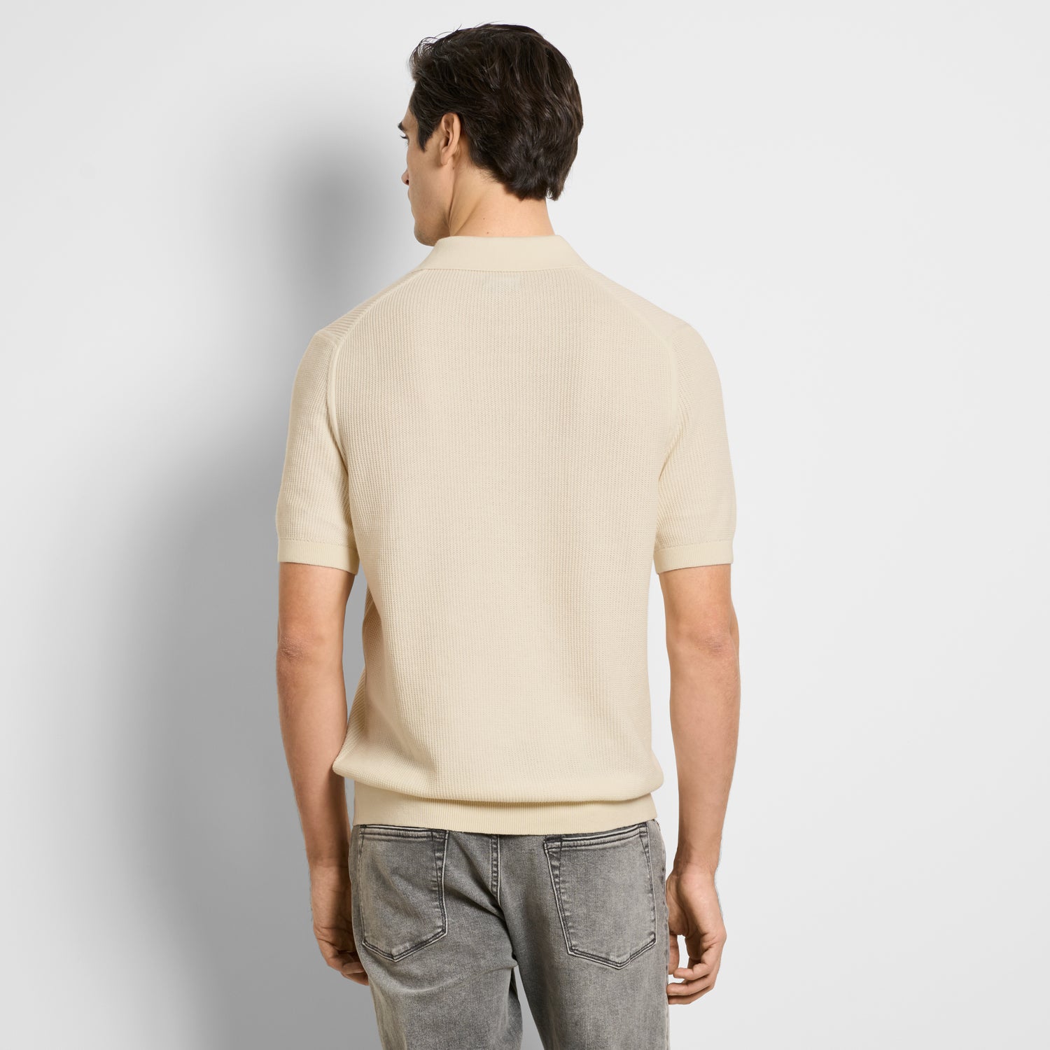 Temp Control Short Sleeve Texture Sweater Polo