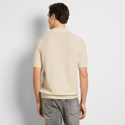 Temp Control Short Sleeve Texture Sweater Polo