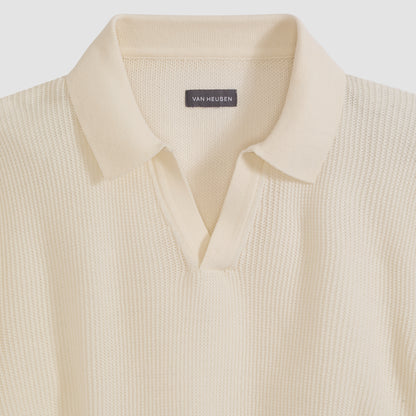 Temp Control Short Sleeve Texture Sweater Polo