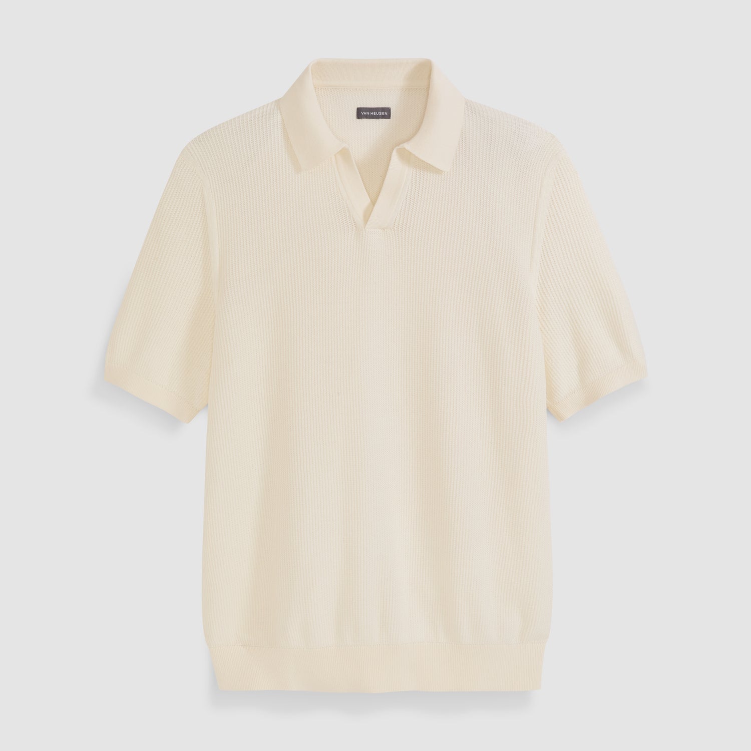 Temp Control Short Sleeve Texture Sweater Polo