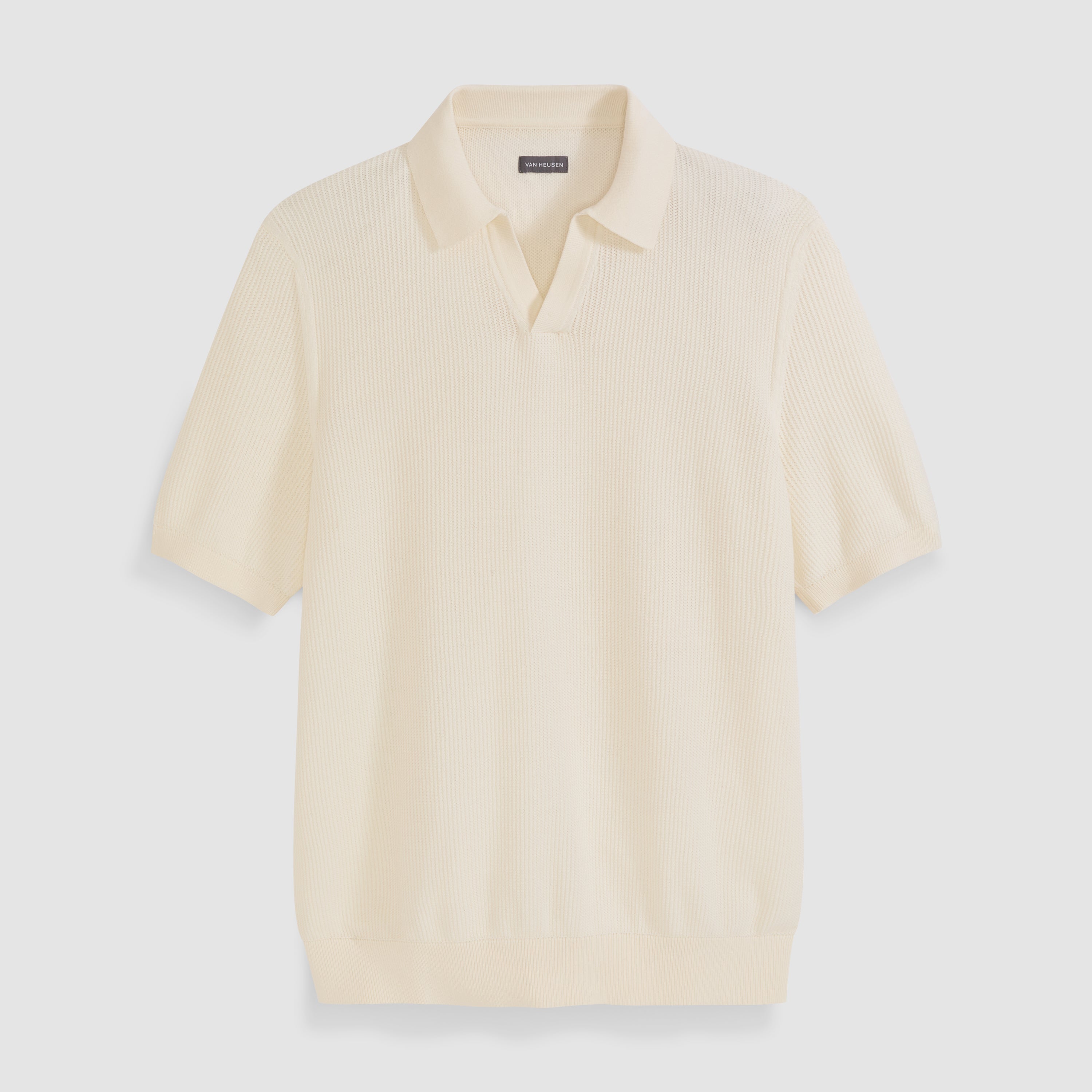 Temp Control Short Sleeve Texture Sweater Polo