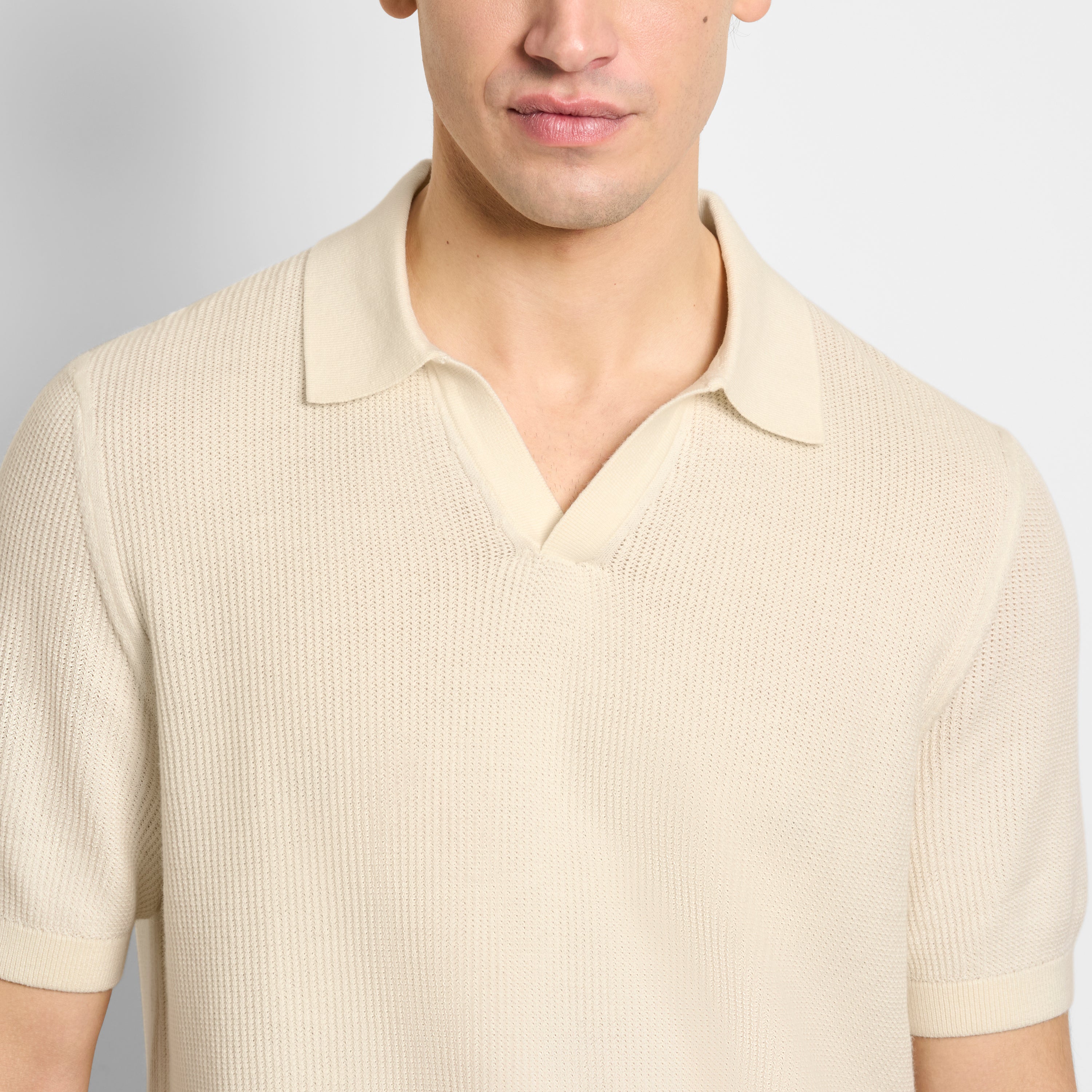Temp Control Short Sleeve Texture Sweater Polo – Van Heusen