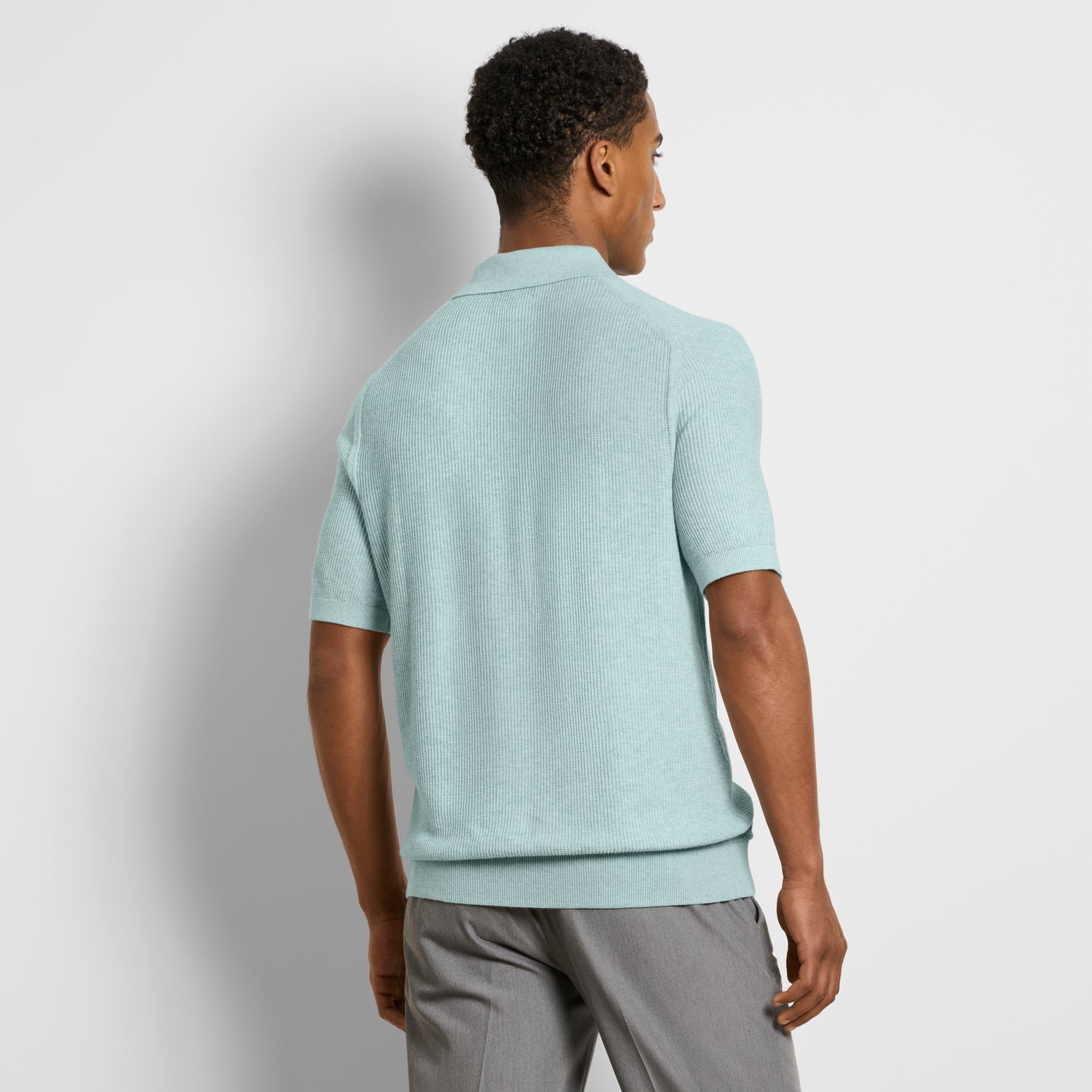 Temp Control Short Sleeve Texture Sweater Polo