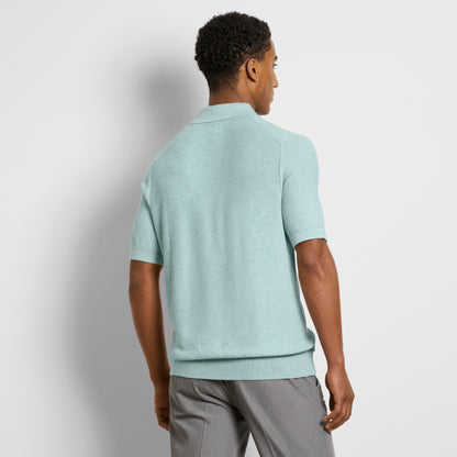 Temp Control Short Sleeve Texture Sweater Polo