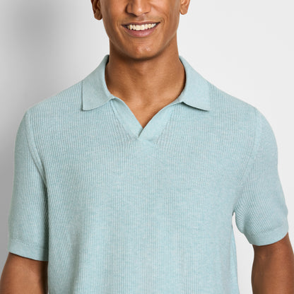 Temp Control Short Sleeve Texture Sweater Polo