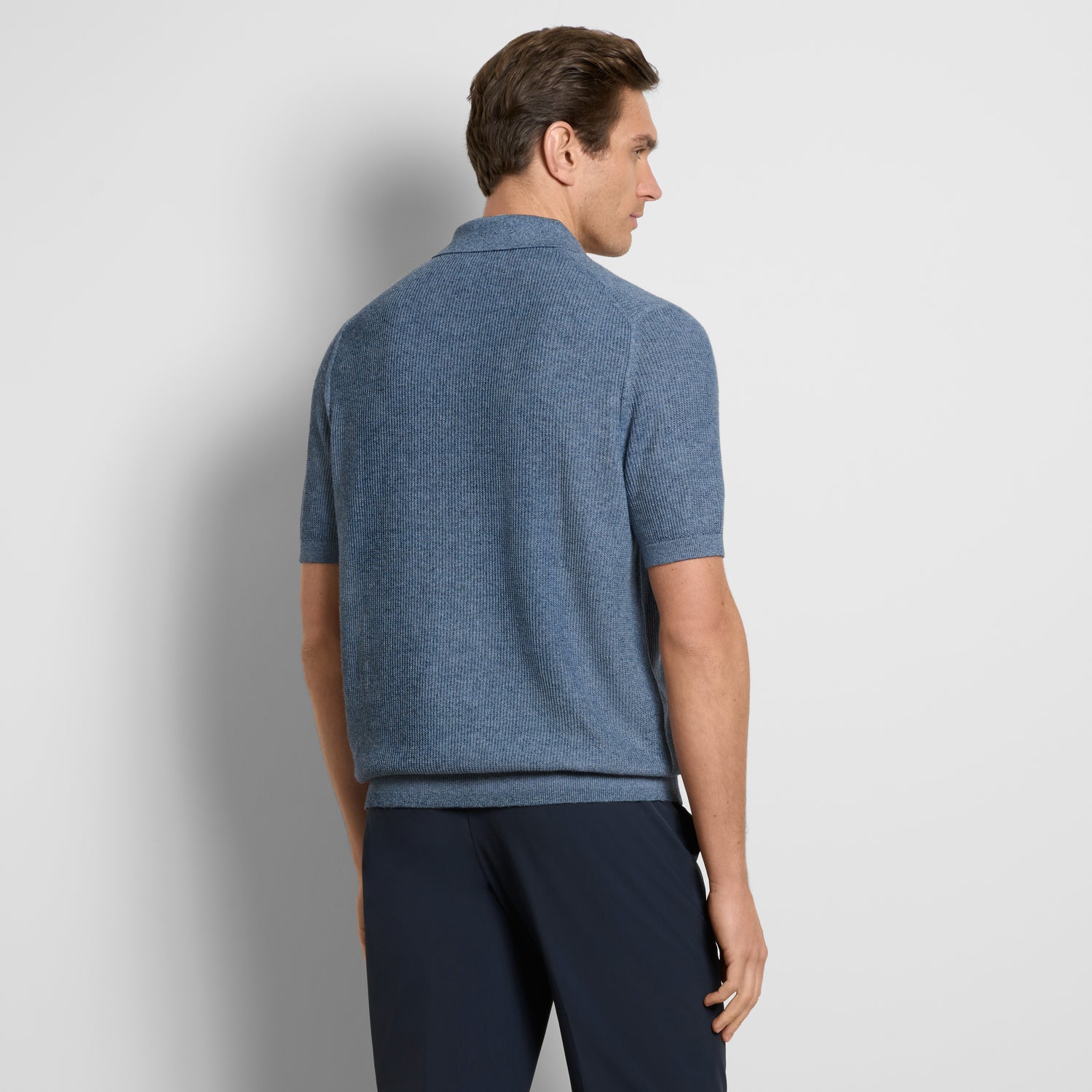 Temp Control Short Sleeve Texture Sweater Polo