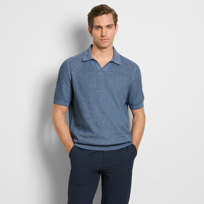 Temp Control Short Sleeve Texture Sweater Polo
