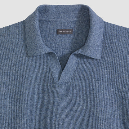 Temp Control Short Sleeve Texture Sweater Polo