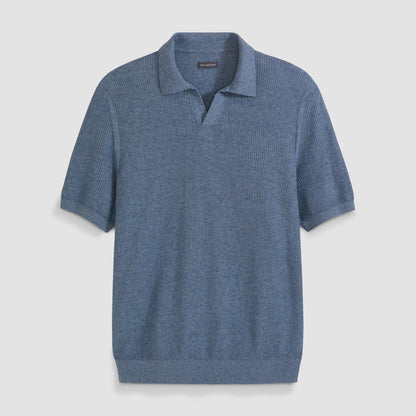 Temp Control Short Sleeve Texture Sweater Polo