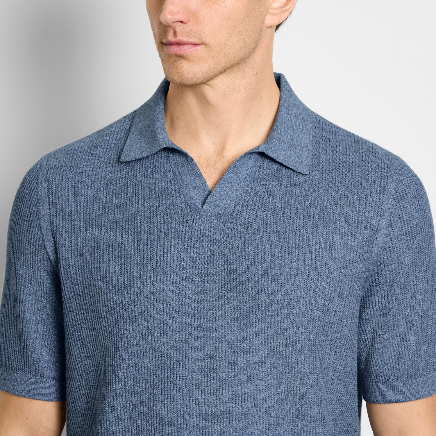 Temp Control Short Sleeve Texture Sweater Polo