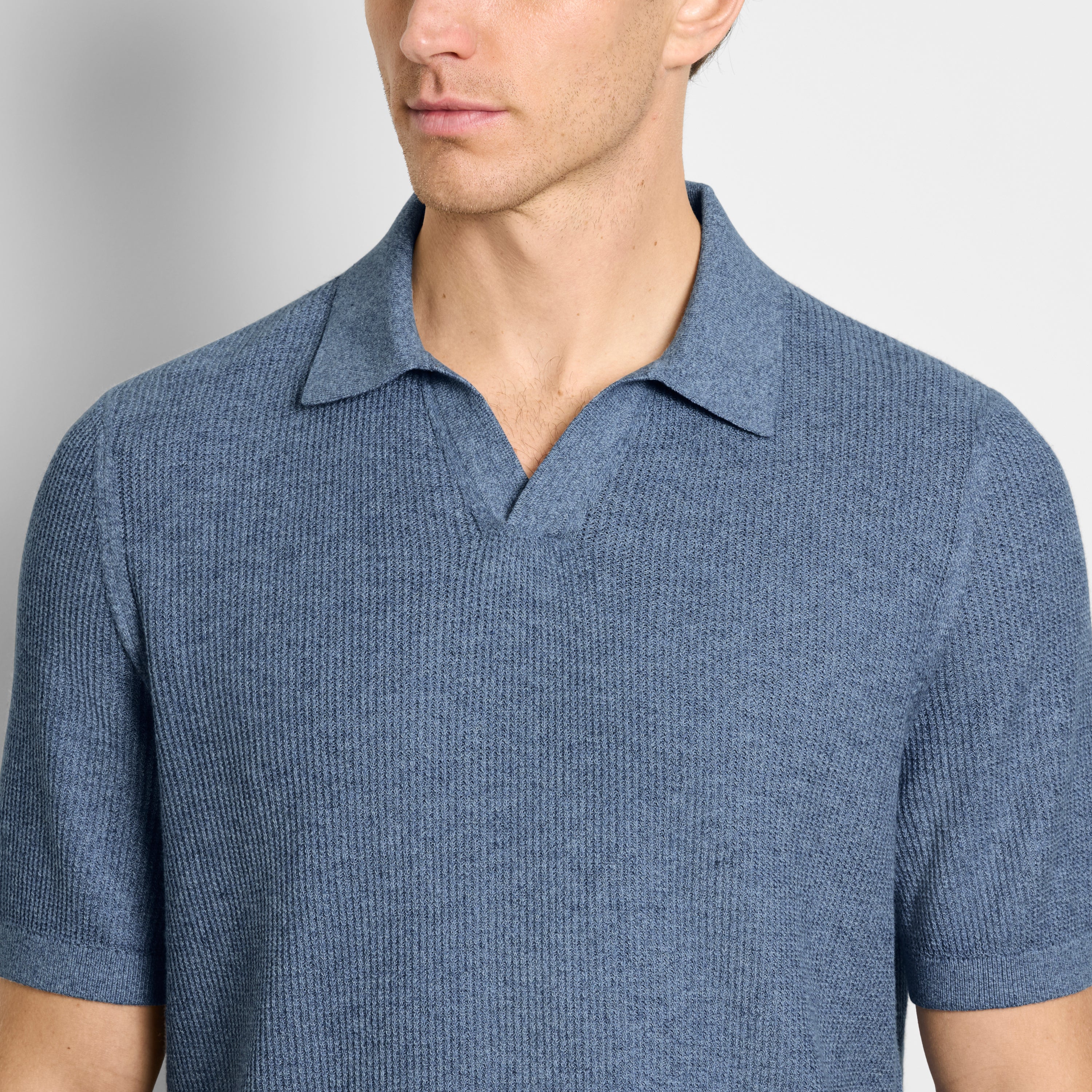 Temp Control Short Sleeve Texture Sweater Polo