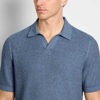 Temp Control Short Sleeve Texture Sweater Polo