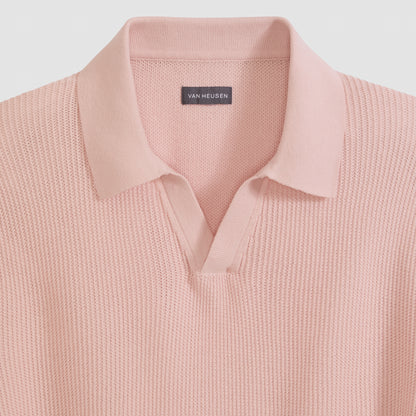 Temp Control Short Sleeve Texture Sweater Polo