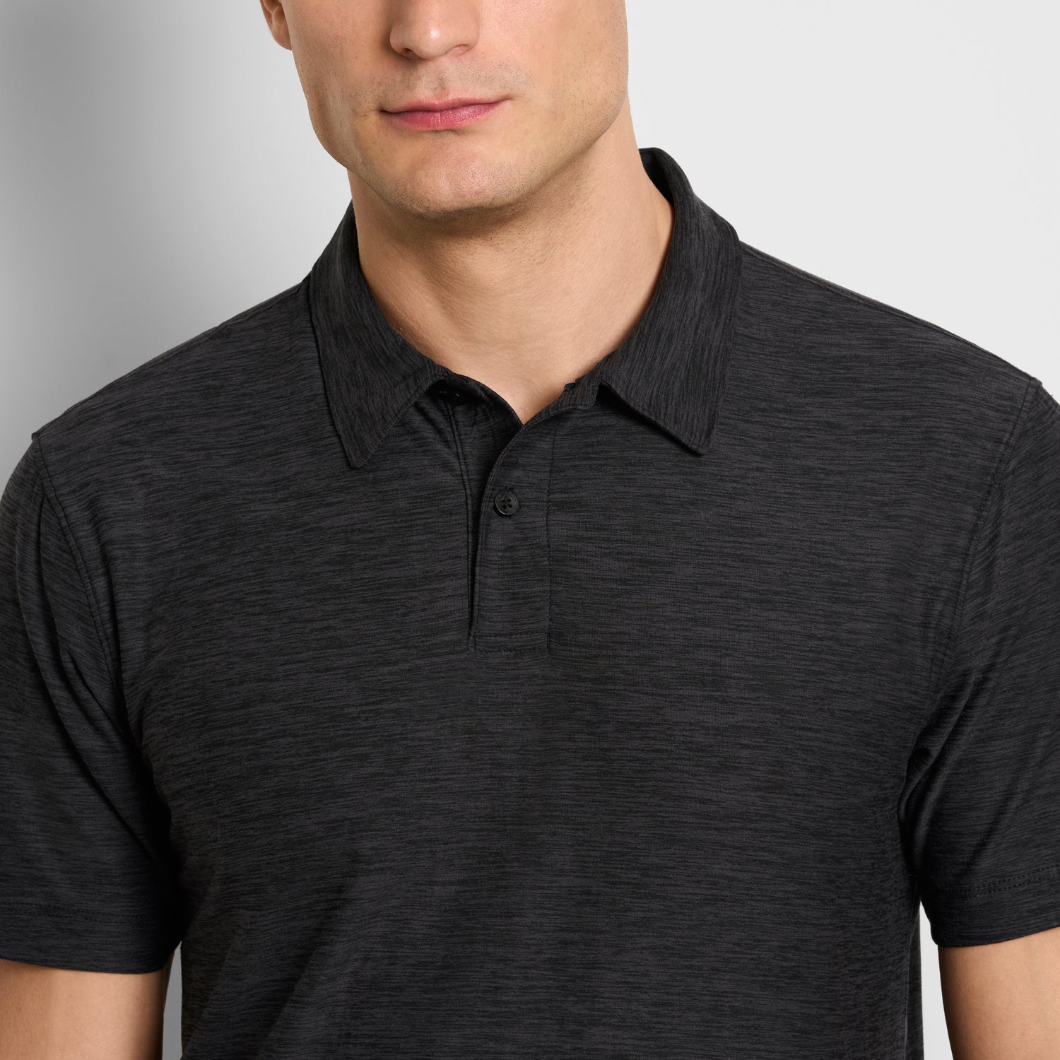 Space Dyed Jersey Short Sleeve Button Polo