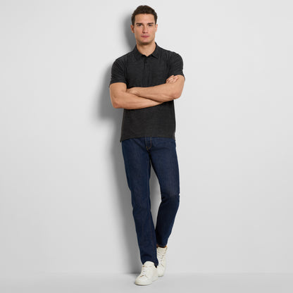 Space Dyed Jersey Short Sleeve Button Polo